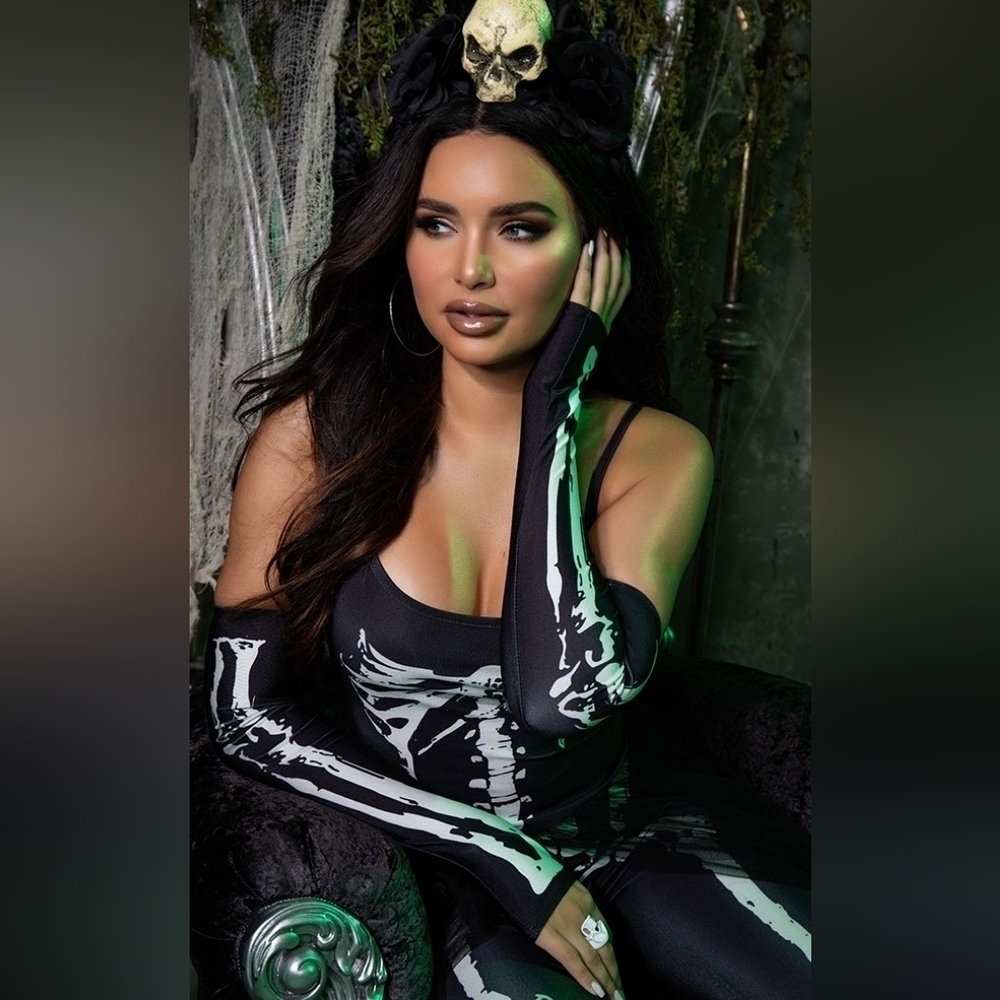 NEW Dreamgirl Bare Bones Skeleton Babe Costume Set Large Yandy - Picture 6 of 7
